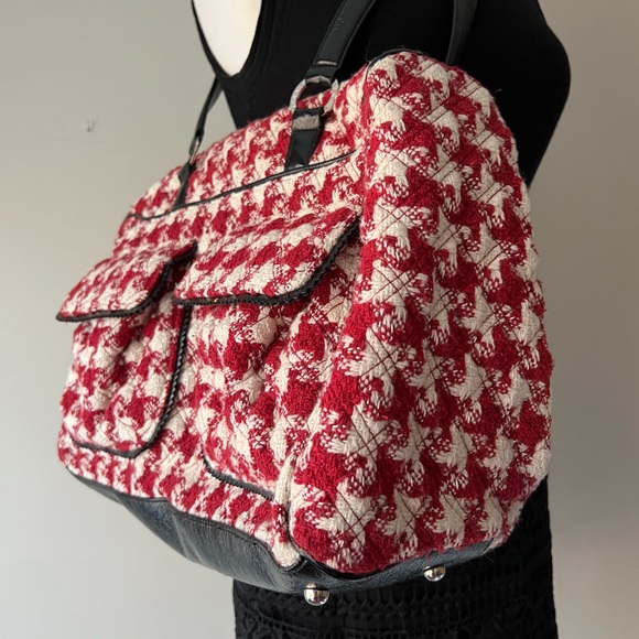 Vera Bradley Limited Edition Houndstooth Large Weekend Satchel Tote Travel Bag - Picture 4 of 17